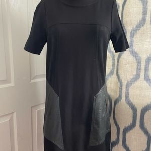 Short black dress with leatherette accent BCBD Small